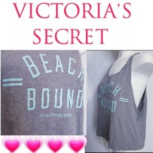 PINK Victoria's secret turquoise beach bound cropped muscle tank small